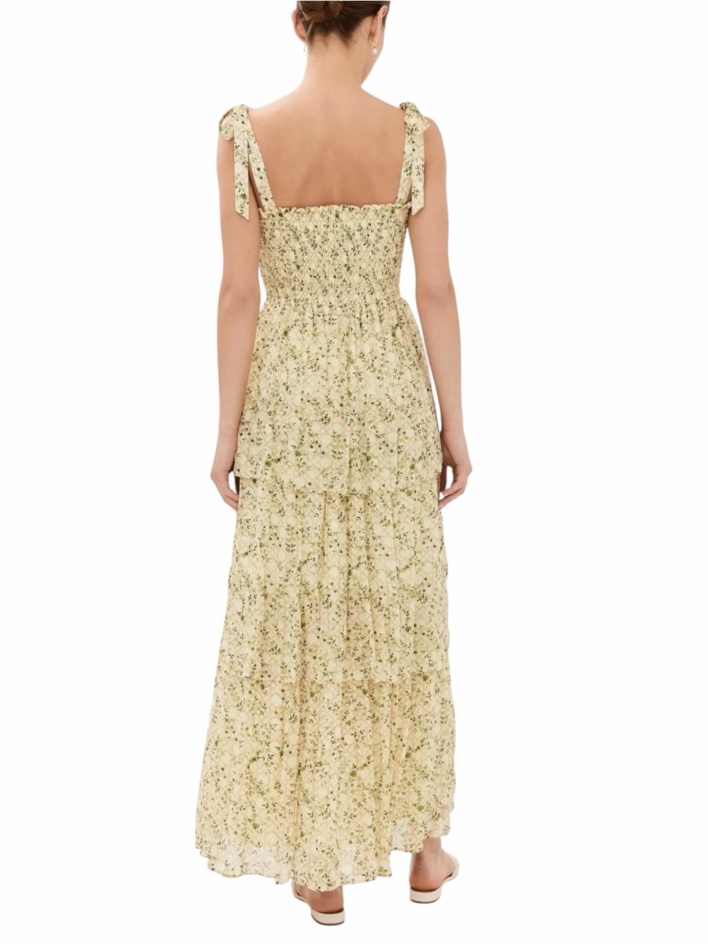 Hill House NWT The Elise Nap Dress in Basketweave Vine Butter Yellow Tiered Maxi - Picture 4 of 16